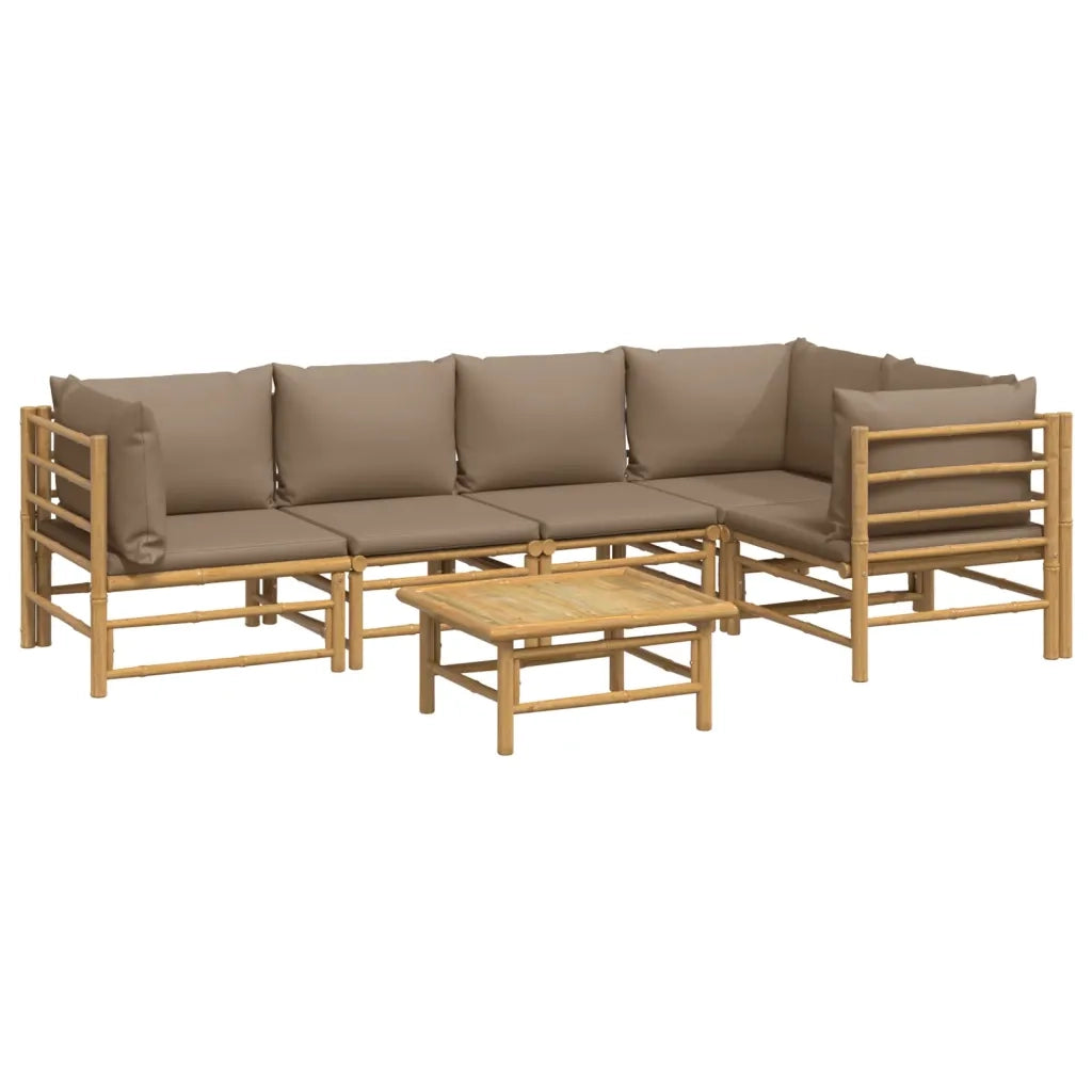 Set Salotto da Giardino 6pz con Cuscini Tortora BambÃ¹cod mxl 76329