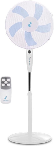 Ventilatore per pavimento con telecomando - 5 fogli timer 45 cm Bianco