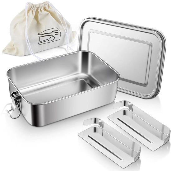 Lunchbox in acciaio inossidabile con scomparti (1.850 ml)