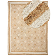 Tappeto area Beige Juta 300 x 400 cm Tessile intrecciato fatto a mano in stile boho naturale