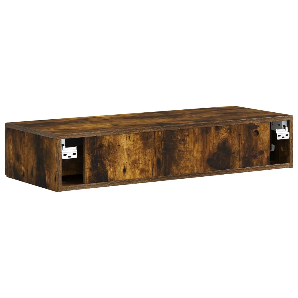 Tavolino da Parete Laterale Rovere Fumo 87,5 x 34,5 x 17 cm 899350