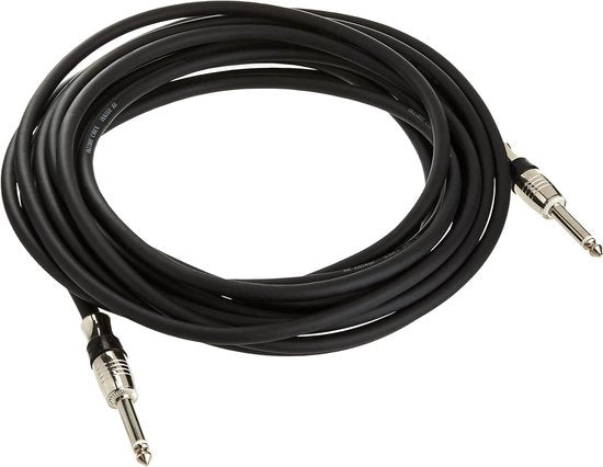 Cavo per chitarra - Cavo musicale per musica - Fai da te - Connettori a dritta - 20 piedi - Nero