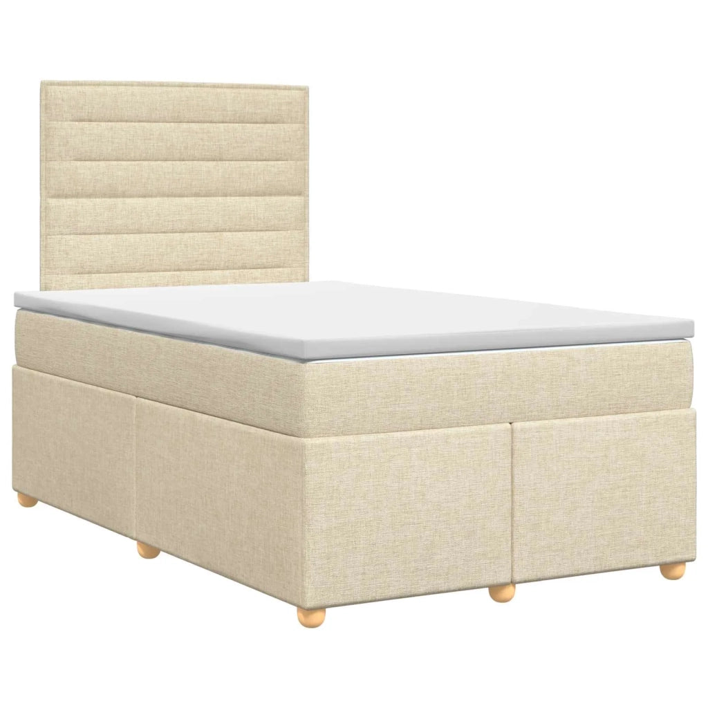Letto box spring con materasso Crema 120 x 190 cm Tessuto 3453835