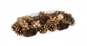 Portacandele a 2 Pezzi Lilibeth Rettangolare Oro (6 Pezzi)