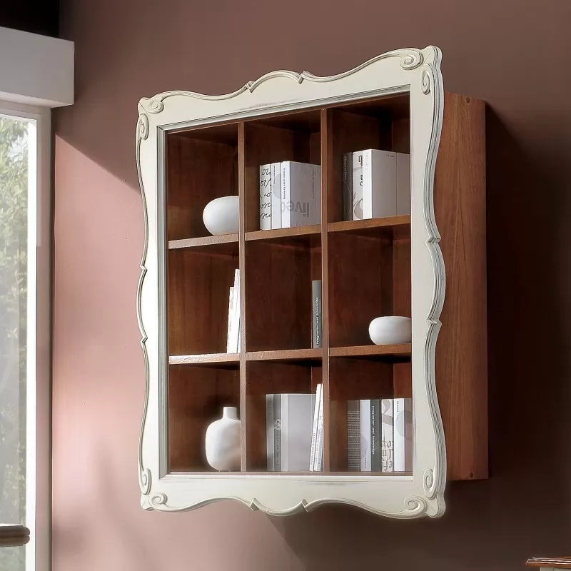 Libreria pensile 9 vani a giorno legno shabby bicolore 151x36x151 (6001) - Mobili 2G