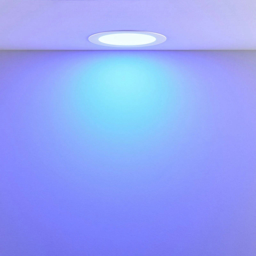 Faretto LED incasso pannello tondo slim DMX RGB multicolore luce calda 24V impermeabile cromoterapia box doccia bagno 16W foro 157mm