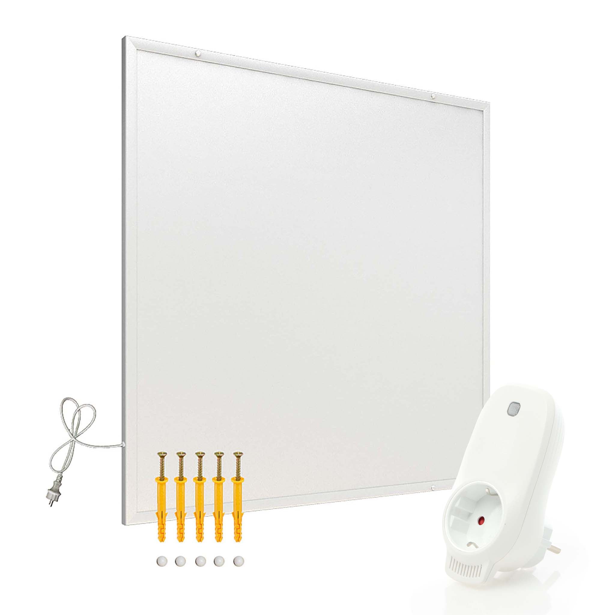 Set Pannello radiante a infrarossi 290W 620x520x15 mm e Termostato, Riscaldamento IR