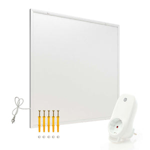 Set Pannello radiante a infrarossi 290W 620x520x15 mm e Termostato, Riscaldamento IR