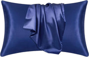Set di cuscini in seta morbida e liscia - 2 pezzi - copertura di cuscino a forma rettangolare - fodera di letto - copertura di cuscino a forma di involto - dimensioni 51x76cm