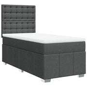 Letto singolo | Letto per adulti | Giroletto a Molle con Materasso Grigio Scuro 100x200 cm Tessuto