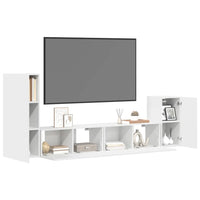 Set di Mobili Porta TV 4 pz Bianco in Legno Multistrato cod mxl 7032