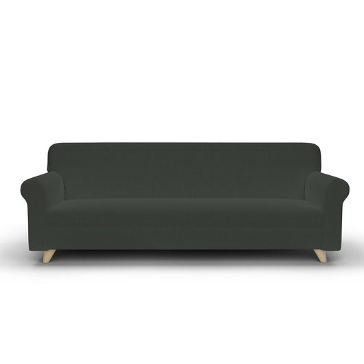 Copridivano Elasticizzato 3 Posti in Poliestere Grigio Scuro