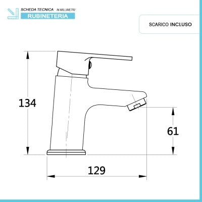 Set miscelatori lavabo bidet e doccia cromo con scarico incluso Prima