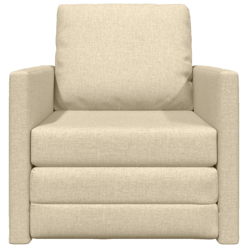 Divano Letto 2 in 1 Panna 74x77x81 cm Tessuto