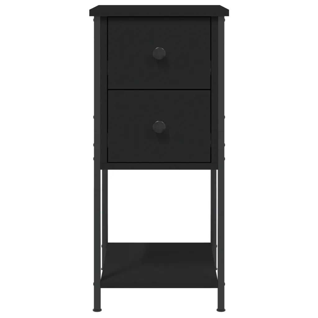 Comodino Nero 32x42x70 cm in Legno Multistrato 826093