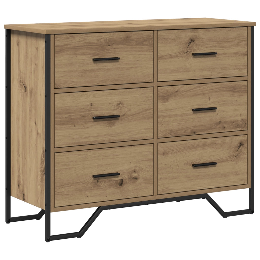 Cassettiera Rovere Artigianale 91x35.5x74.5 cm Legno compresso