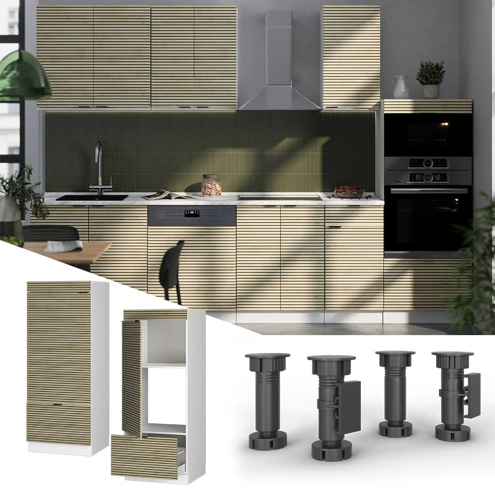 Mobile cucina microonde Fame-Line Pannello in quercia/Bianco 60 cm Vicco