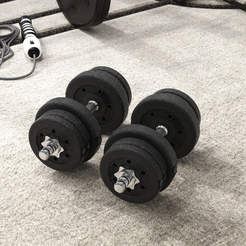 Set di manubri da 25 kg con dischi di peso per casa, ufficio, palestra, in acciaio, similpelle, nero