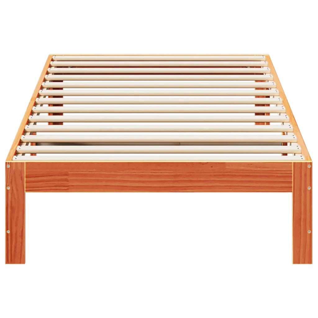 Giroletto senza Materasso Marrone Cera 90x200 cm Massello Pino 859222