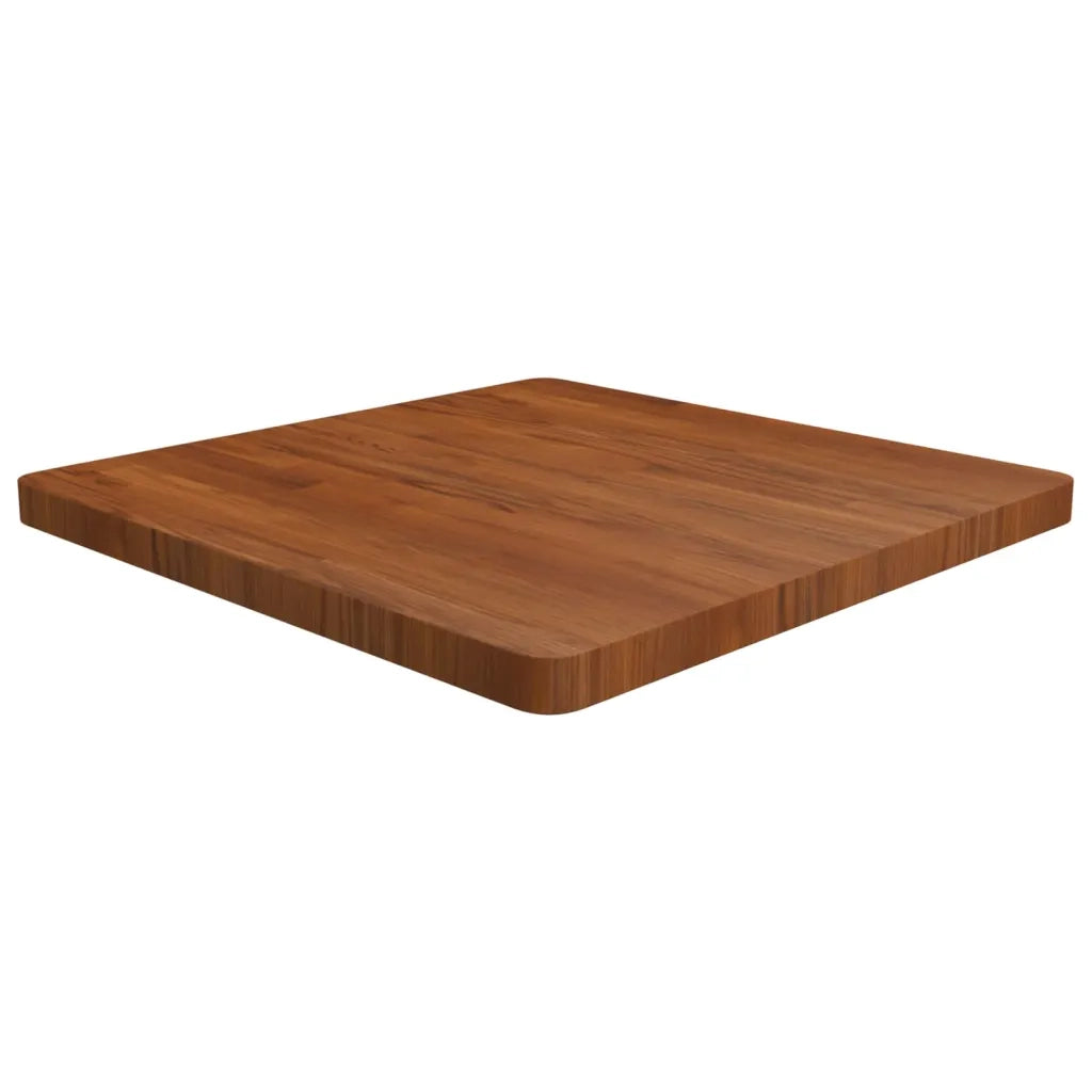 Piano Tavolo Quadrato Marrone Scuro 70x70x4cm Rovere Trattato cod mxl 68680