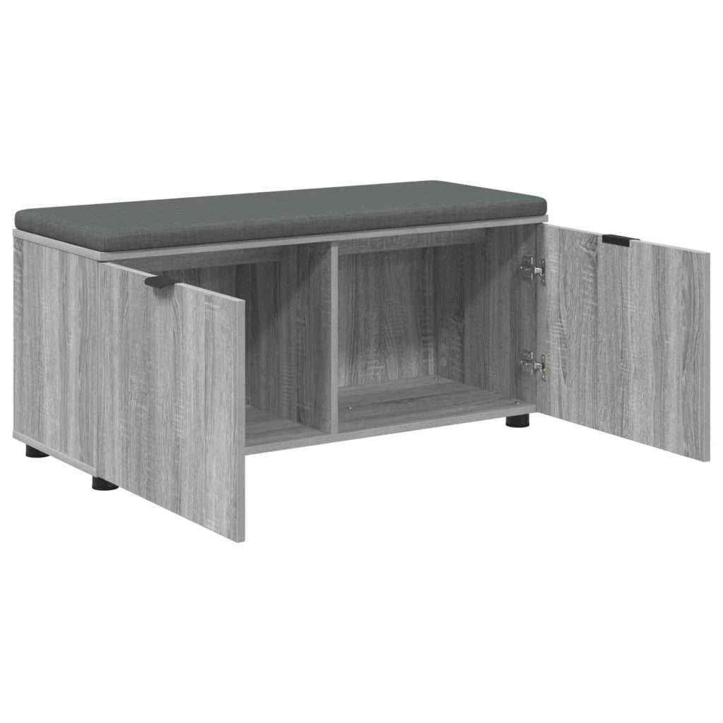 Panca per ingresso con cuscino Sonoma grigia 100 x 38 x 46 cm