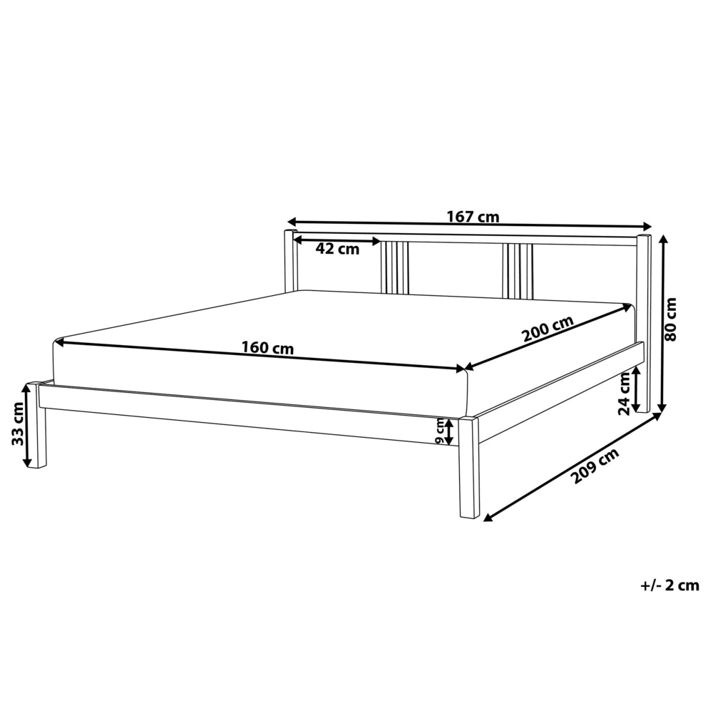 Letto in Legno di pino Chiaro con Rete a Doghe Stile Classico 160 x 200 cm