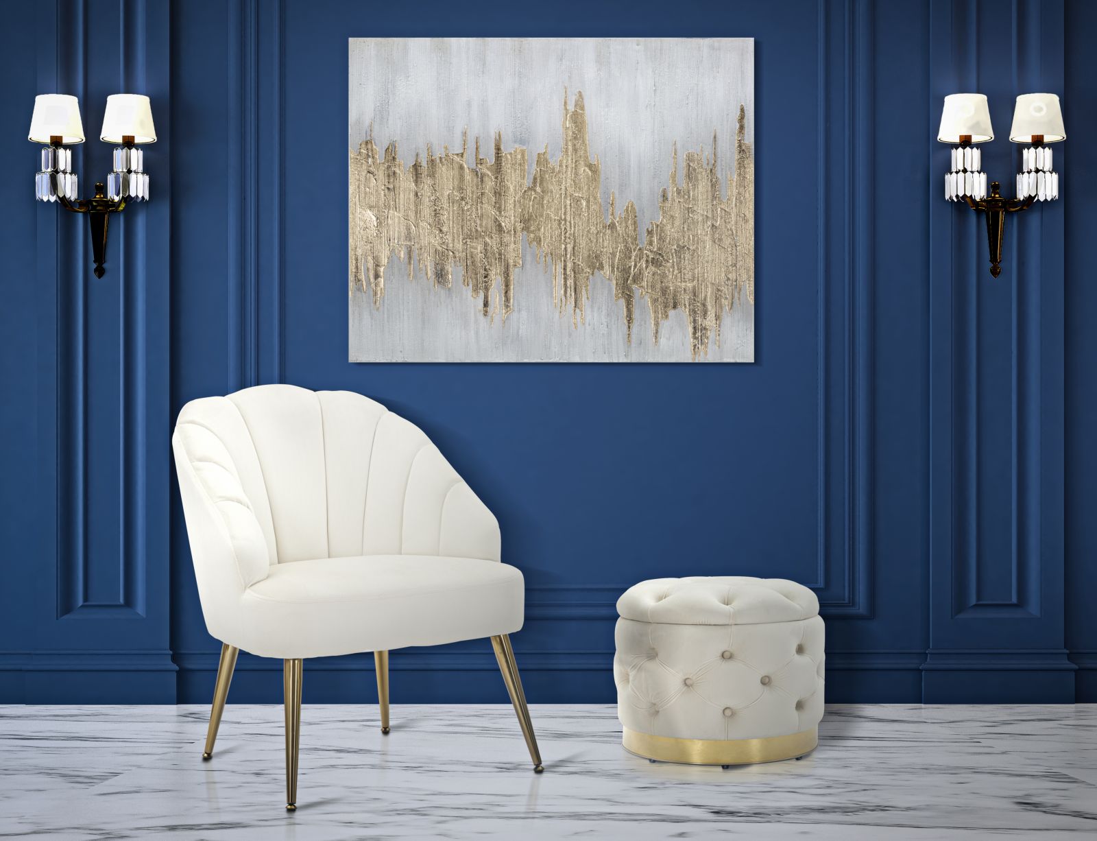 Dipinto su Tela Oroage 100x2,8x80 cm in Legno di Pino e Canvas Multicolor