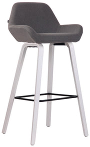 Sgabello bar Newnan in tessuto grigio scuro,bianco (quercia)