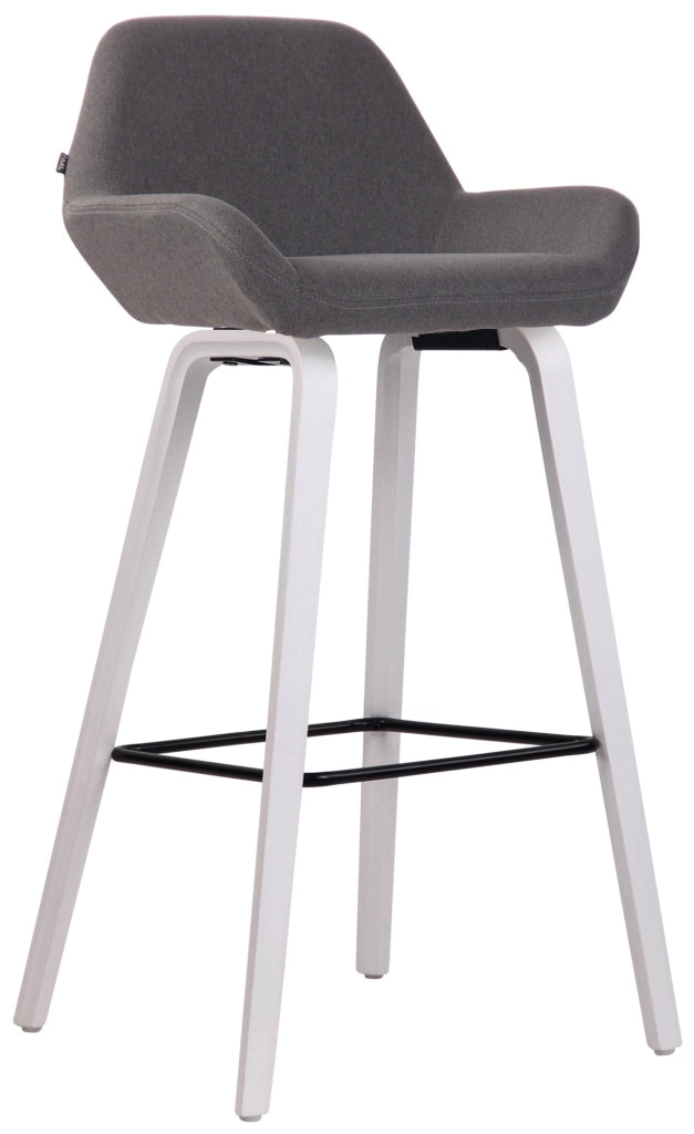 Sgabello bar Newnan in tessuto grigio scuro,bianco (quercia)