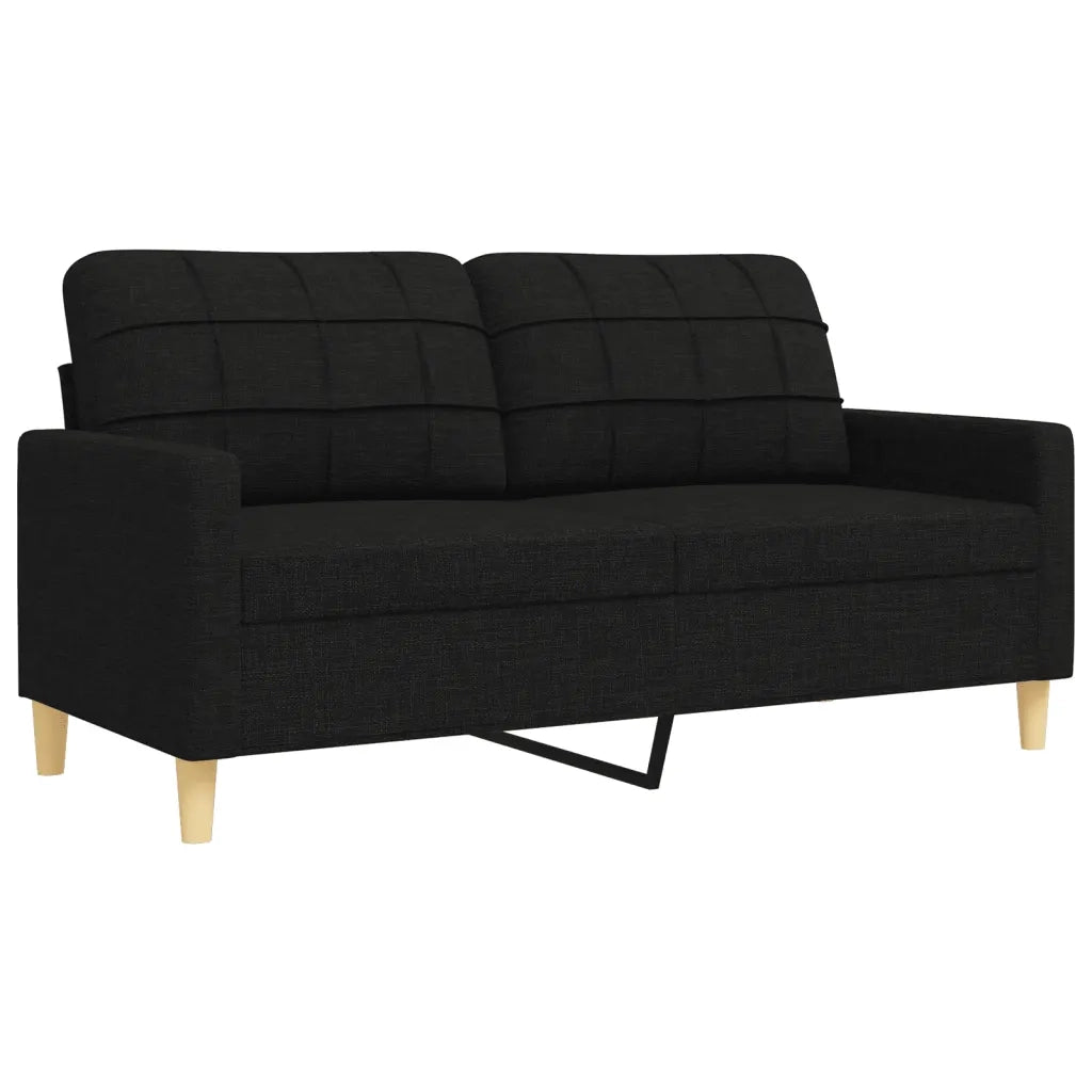 vidaXL Set Divani 4 pz con Poggiapiedi e Cuscini Nero in Tessuto
