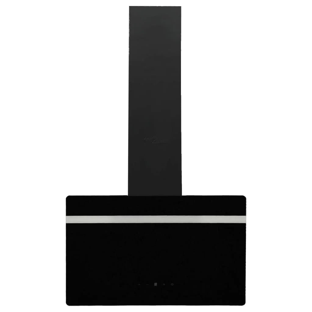 Elegante cappa a parete da 60 cm in acciaio e vetro temperato nero 02_0005889