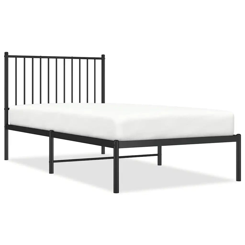 Giroletto con Testiera-Struttura Letto con testiera in Metallo Nero 90x190 cm 660854