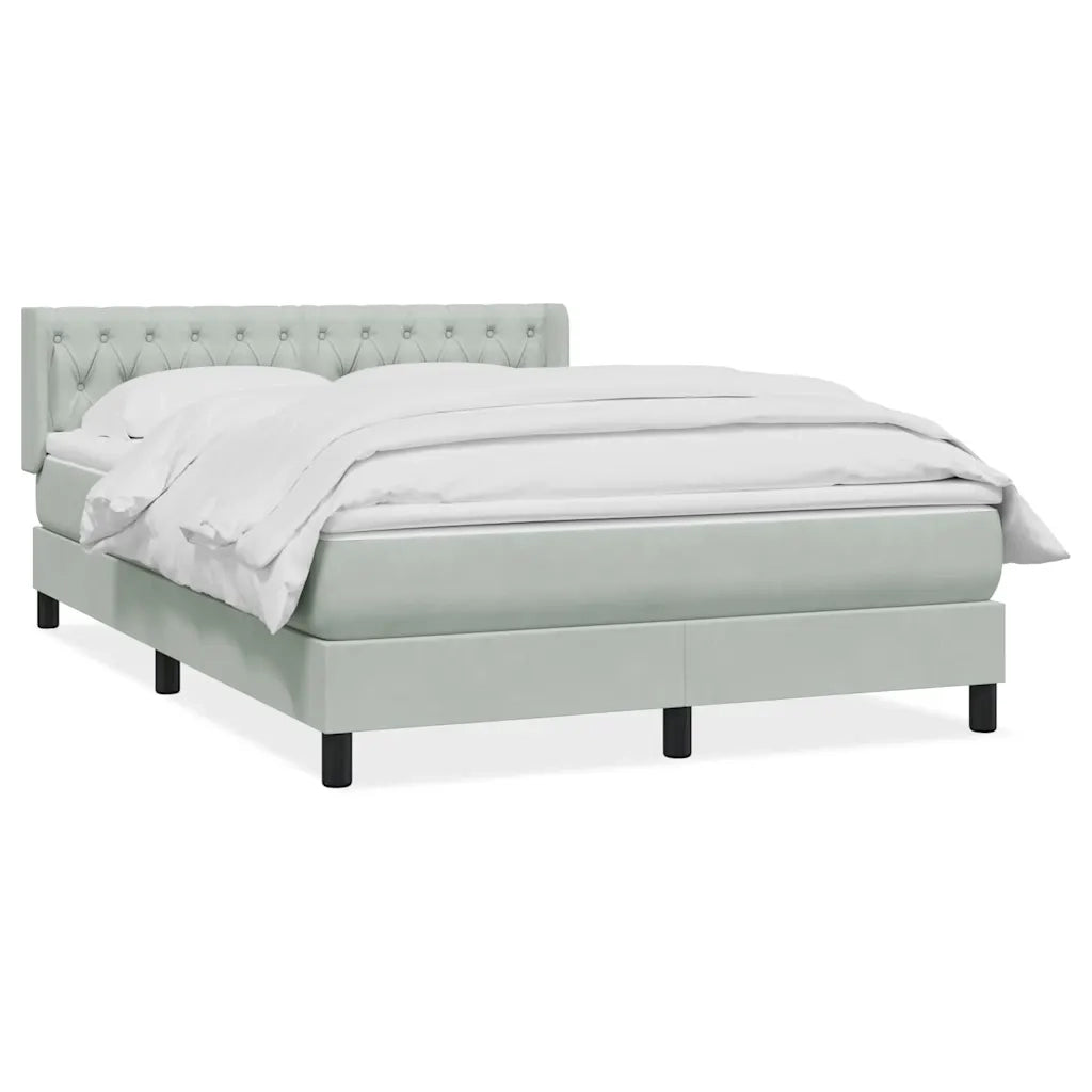 Giroletto a Molle con Materasso Grigio Chiaro 160x210cm Velluto 3318369