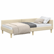 Letto singolo | Letto per adulti | Cornice del letto ad angolo Crema 80 x 200 cm Tessuto