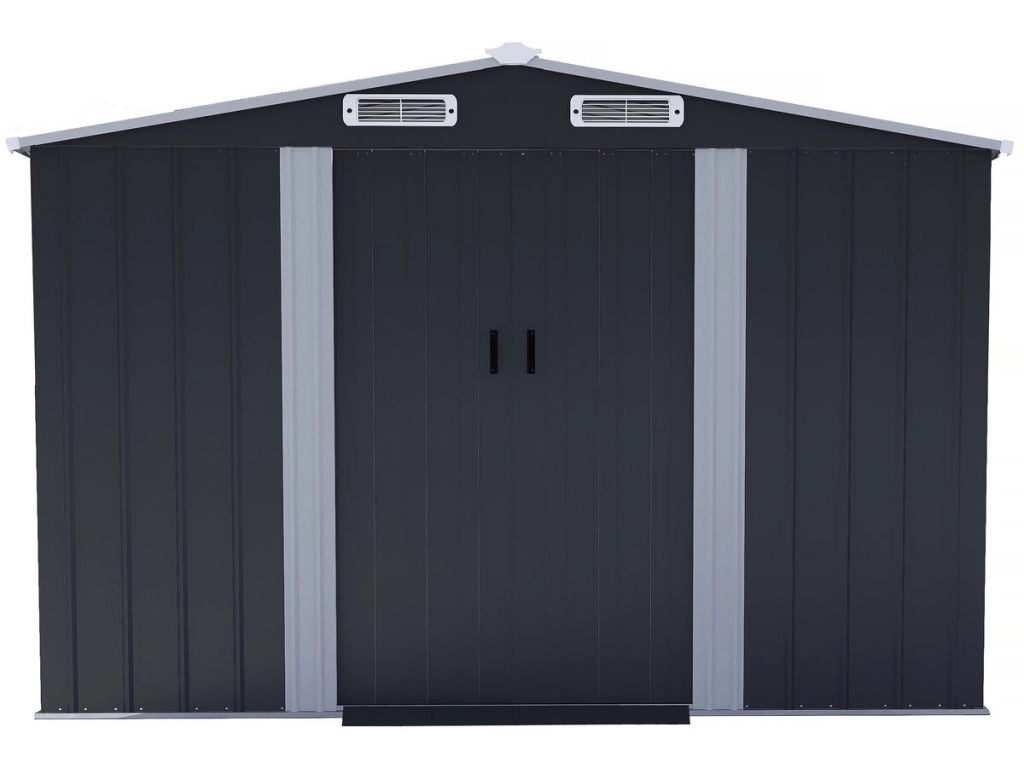 Casetta da giardino in metallo "Boston" con porta scorrevole - 8 m² - Grigio