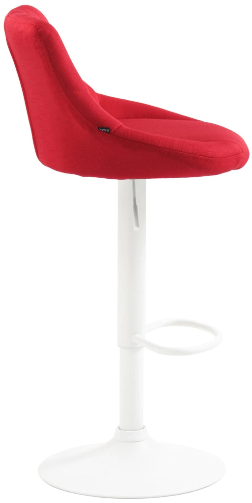 Sgabello bar LAZIO in tessuto rosso,bianco