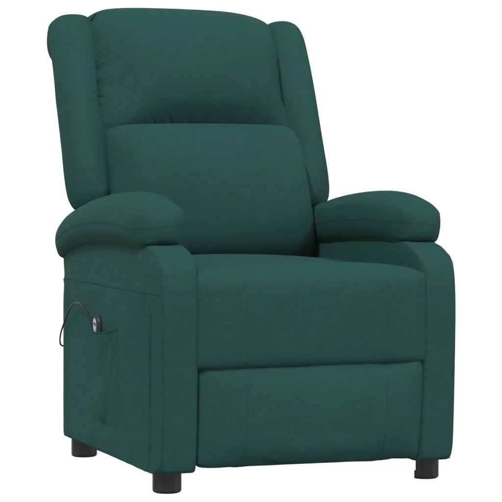 Poltrona Elettrica Reclinabile Verde Scuro in Tessuto 3098358