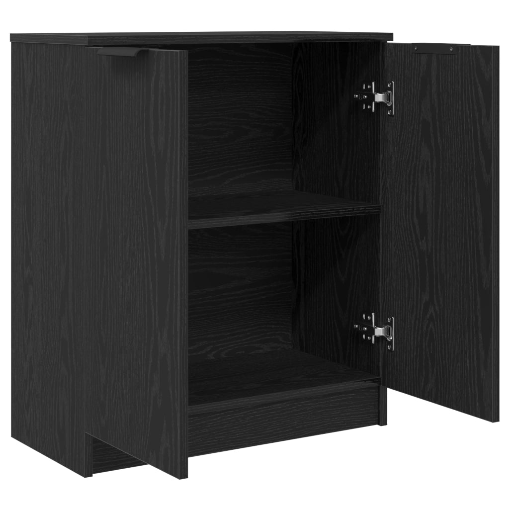 Credenza Nero Rovere 60x30x70 cm Legno ingegnerizzato