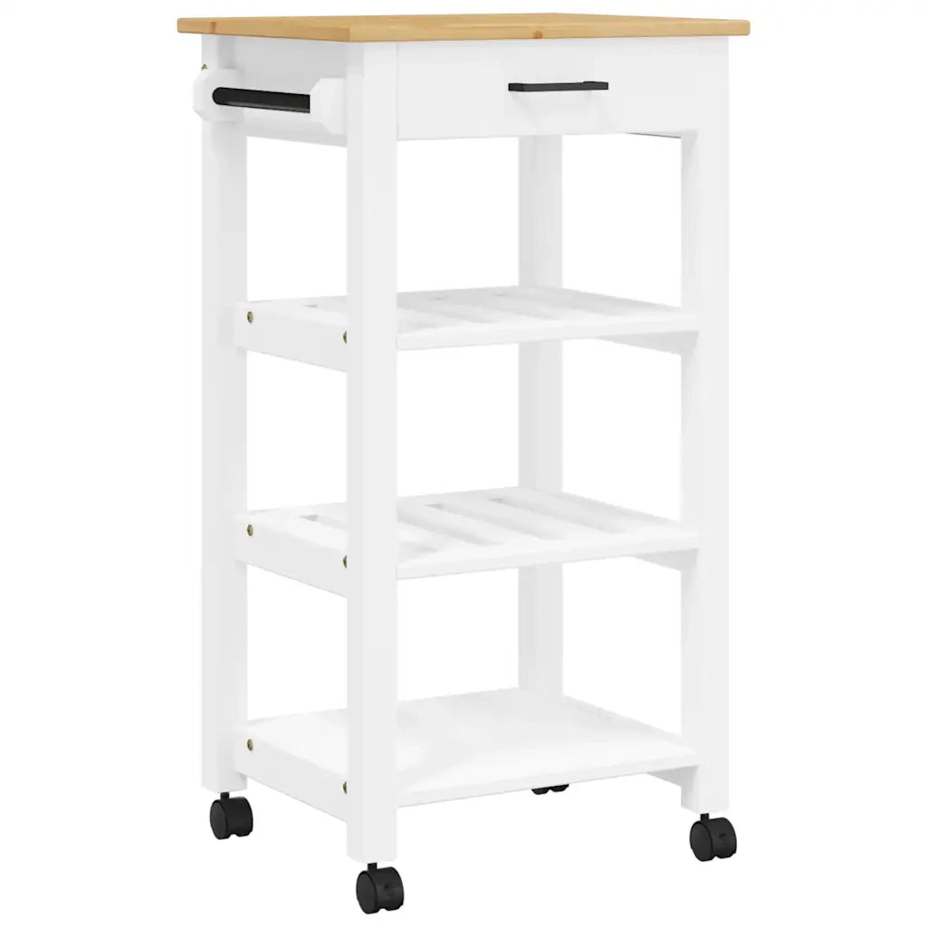 Carrello da Cucina MONZA 48x40x88,5 cm in Legno Massello di Pino 376081