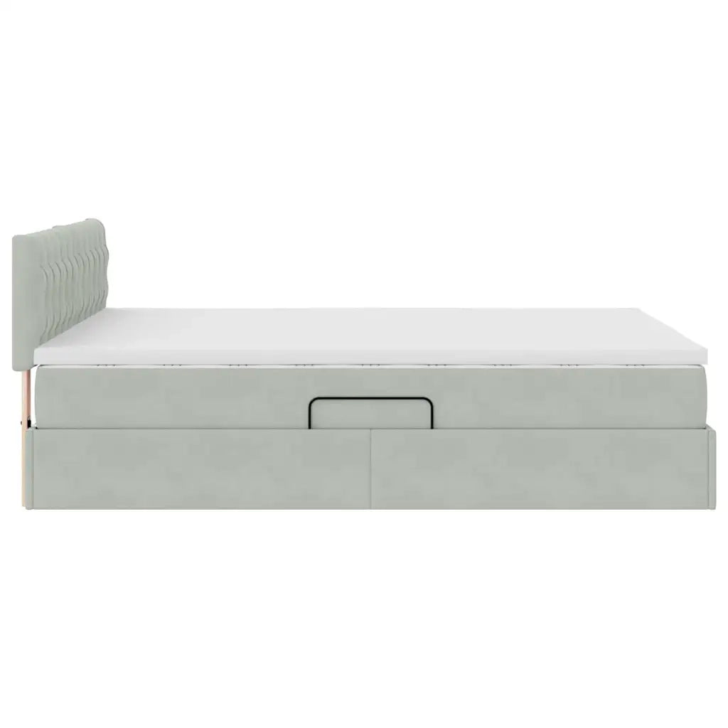 Letto con Contenitore Grigio chiaro 140 x 200 cm Velluto 3370821
