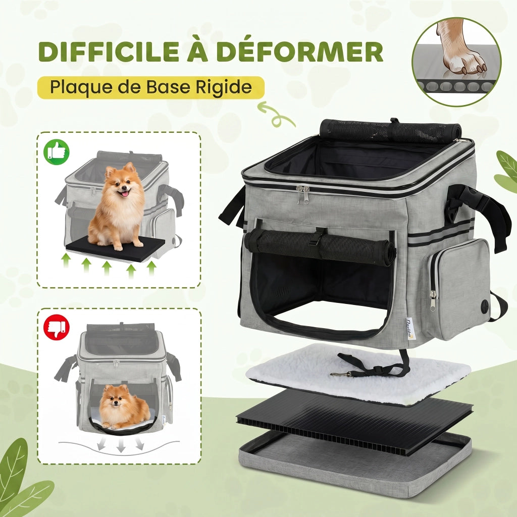 Trasportino per Cani e Gatti da Bicicletta ¨C zephmum ¨C 33x26x35 cm, Grigio