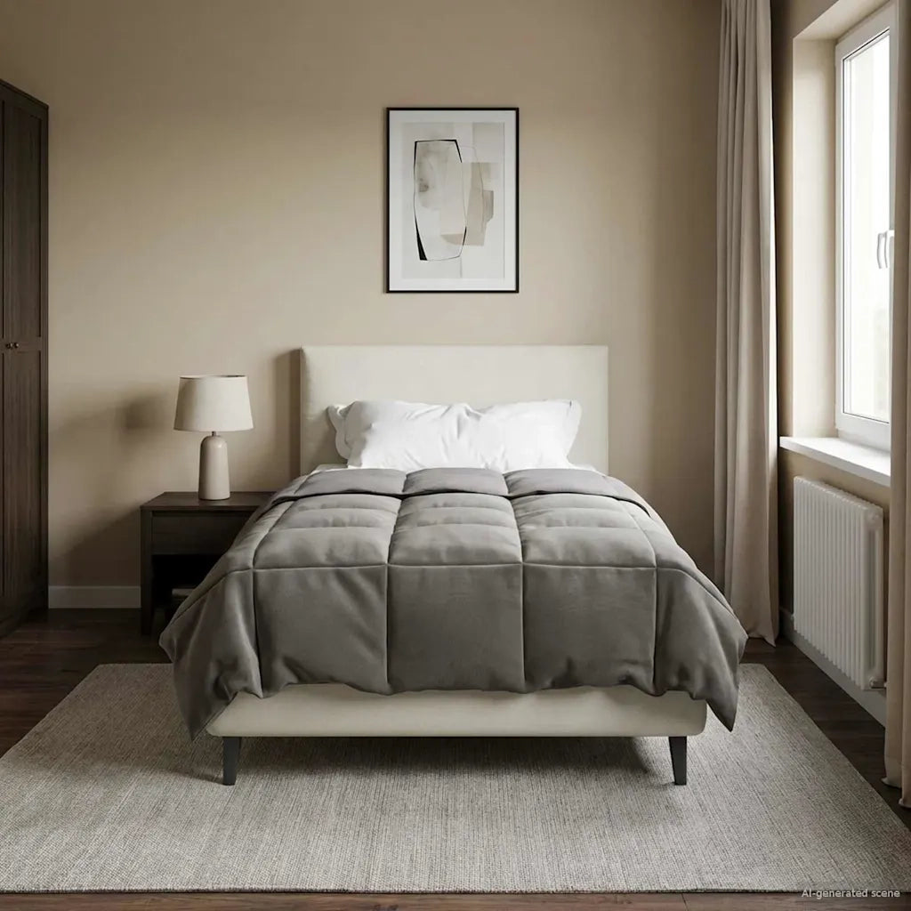Duvet Invernale Grigio chiaro 155 x 220 cm Microfibra 42026092