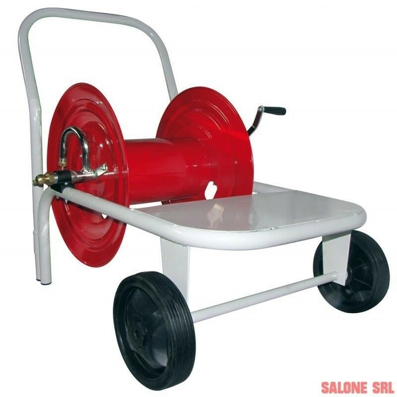 CARRELLO AVVOLGITUBO ACCIAIO ZINCATO 100 MT TUBO DA MM.8-10 CON RACCORDI