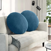 Cuscini per Seduta 2 pcs Blu Ø60 x 21 cm Velluto 42014210