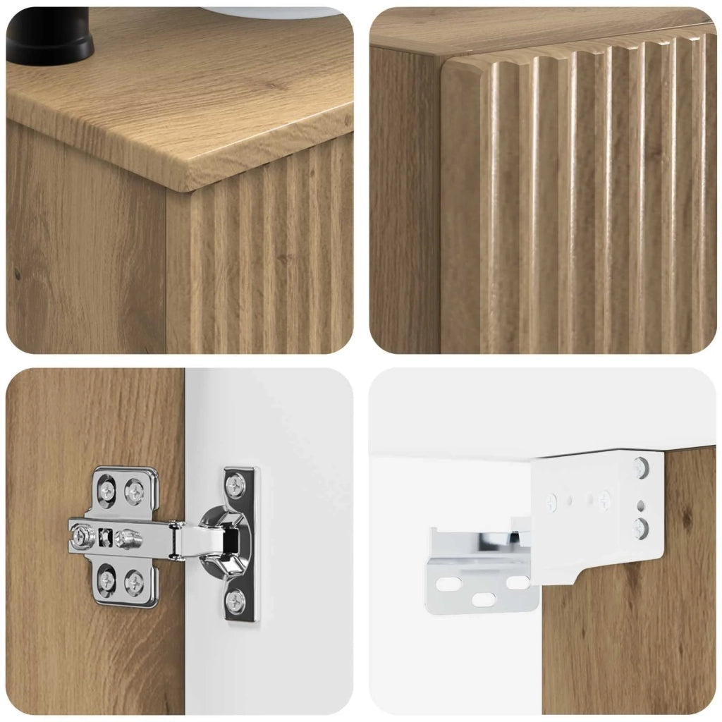 Set di mobili per il bagno 3 pz Rovere Artigianale 3406052