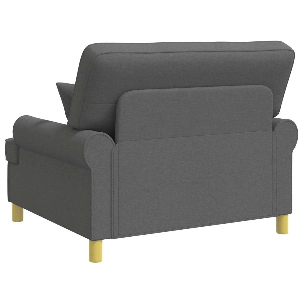 Poltrona con cuscini Grigio Scuro Tessuto 42043505