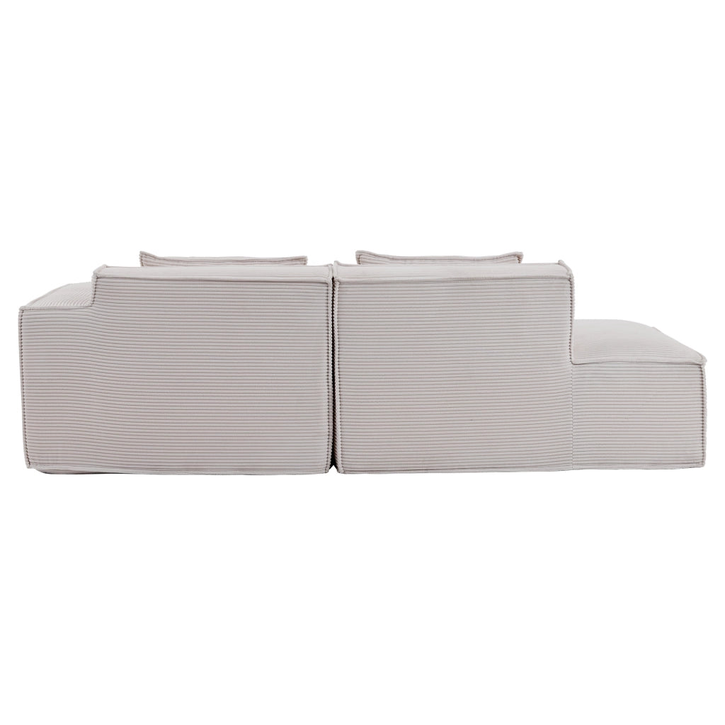 Divano compatto in poliestere con seduta elastica e 2 cuscini per piccoli spazi casa e ufficio beige 235 cm