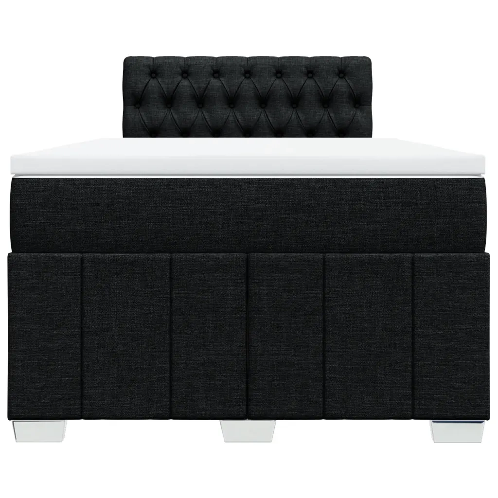 Giroletto a Molle con Materasso Nero 120x200 cm in Tessuto