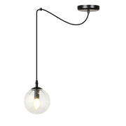 Lampada a sospensione GIGI in acciaio nero e vetro