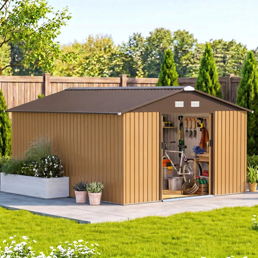 Casetta da giardino ¨C zephmum ¨C Acciaio Giallo 88x132x19